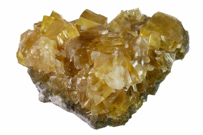 Lustrous, Yellow Calcite Crystal Cluster - Fluorescent! #137644